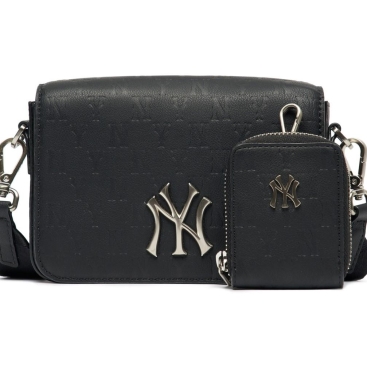 Túi đeo vai unisex MLB NY Mini Monogram Embo Crossbag New York Yankees Black 3ACRS032N-50BKS màu đen