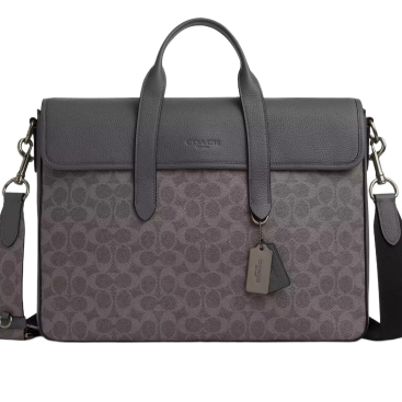 Túi xách xám Coach Sullivan Portfolio Brief In Signature Canvas Grey Charcoal CZ402
