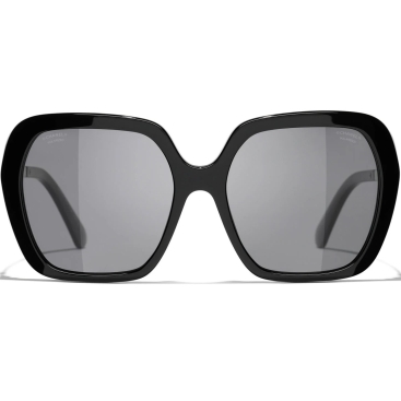 Kính mát Chanel Square Sunglasses Acetate Metal Frame Black Grey 5521 