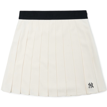 Chân Váy nữ MLB NY Basic Pleats Skirt New York Yankees 3FSKB0324-50CRS Màu Trắng Kem