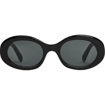 Mắt kính nữ Celine Triomphe 01 Sunglasses In Oval Black Acetate Frame