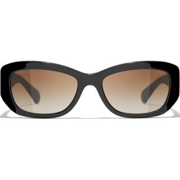 Mắt kính Nữ Chanel Rectangle Black Acetate Sunglasses 5493