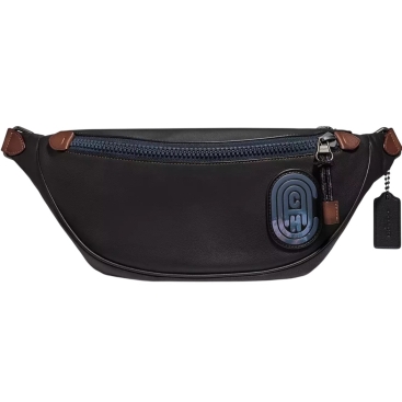 Túi bao tử nam đen Coach Rivington Belt Bag With Coach Patch Black Copper Finish 69303