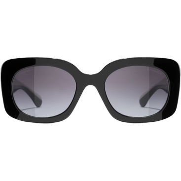 Mắt kính Chanel Square Sunglasses Black Acetate Frame Grey Lenses 5563B  