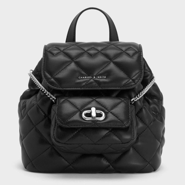 Balo nữ da mềm Charles and Keith Aubrielle Quilted Backpack CK2-60151400