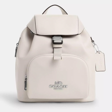 Ba lô màu trắng Coach Pace Silver Chalk Refined Calf Leather Backpack CR100
