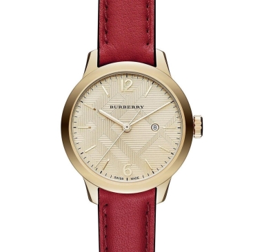 Đồng hồ nữ dây da Burberry The Classic Round Red Leather Strap Ladies Watch BU10102