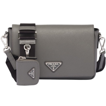 Túi Prada Saffiano Leather Shoulder Bag Grey