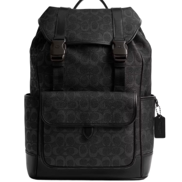 Ba lô Coach League Flap Backpack In Signature Canvas Black CU201