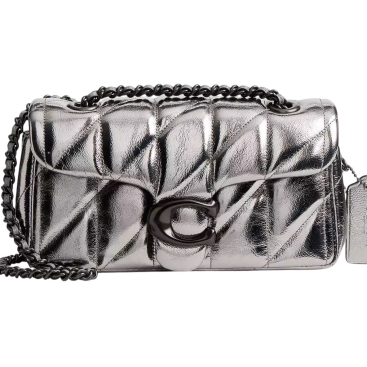 Túi đeo chéo Coach Tabby Shoulder Bag 20 With Quilting Metallic Leather Anthracite CW596