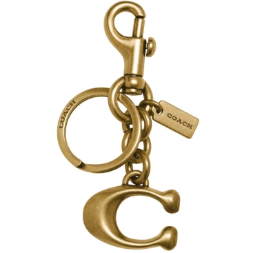 Móc khóa hãng Coach C Keyring Charm Signature Gold