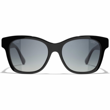 Kính mát nữ thời trang Chanel Rectangular Sunglasses Black Blue Gradient Acetate Frame CH5482