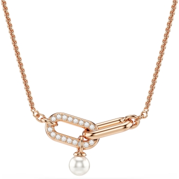 Dây chuyền nữ Swarovski Constella Pendant Crystal Pearl Round Cut White Rose Gold-tone Plated 5728589