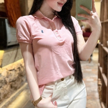 Combo áo hồng tay ngắn quần dài nữ Polo  