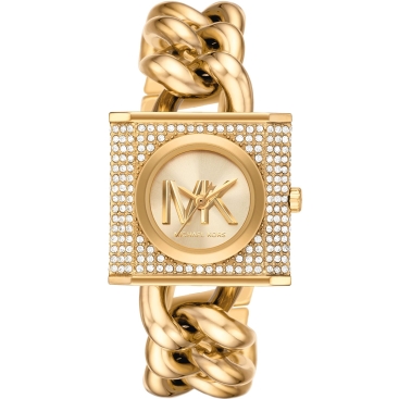 Đồng hồ đeo tay nữ Michael Kors Mini Lock Pavé Gold-Tone Chain Watch MK4711