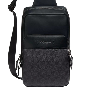 Túi đeo chéo nam Coach Gotham Pack In Signature Canvas Black Copper C5332