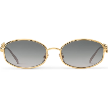 Kính mát Louis Vuitton Dáng Tròn LV Script Metal Round Sunglasses Gold