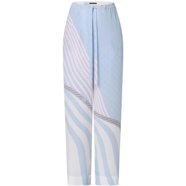 Quần suông LV nữ Louis Vuitton Wave Print Pajama Pants 1AHHQY