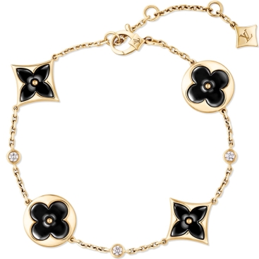 Vòng tay nữ Louis Vuitton Color Blossom BB Multi-Motif Bracelet Yellow Gold Onyx and Diamonds