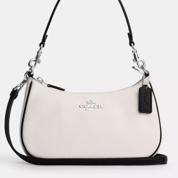 Túi đeo chéo nữ Coach Teri Novelty Leather Silver Chalk Shoulder Bag CP069