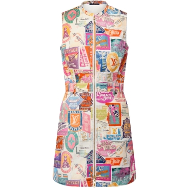 Áo đầm Louis Vuitton Travel Patch Zip-Up Dress 1AHGFD