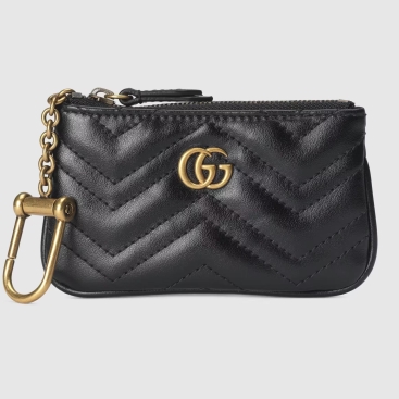 Ví Gucci kèm móc khóa Mini GG Marmont Key Case Chevron Matelassé Leather