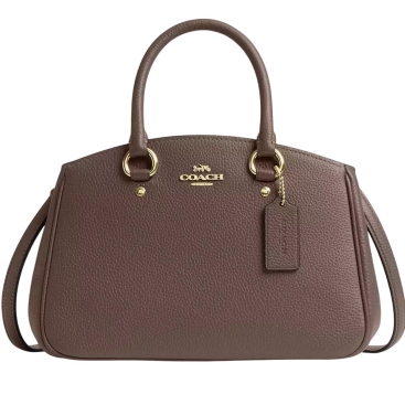 Túi xách Coach nữ Savannah Small Carryall Bag Pebbled Leather Dark Stone CAL54