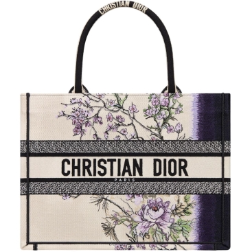 Túi xách cầm tay nữ Medium Dior Book Tote Multicolor Dior Pivoine Embroidery