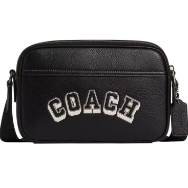 Túi đeo chéo Coach Nam Graham Crossbody Bag Varsity Motif Black Chalk CAJ64