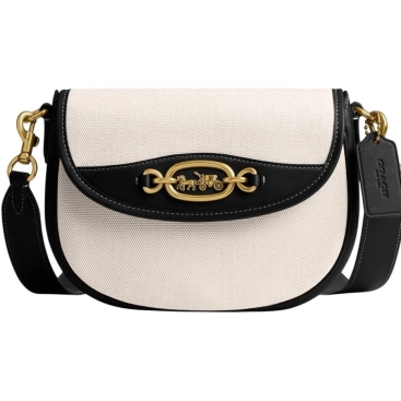 Túi đeo chéo Coach Harley Shoulder Bag Salt Stone Black CR738
