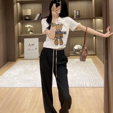 Combo áo thun in gấu teddy quần dài Burberry