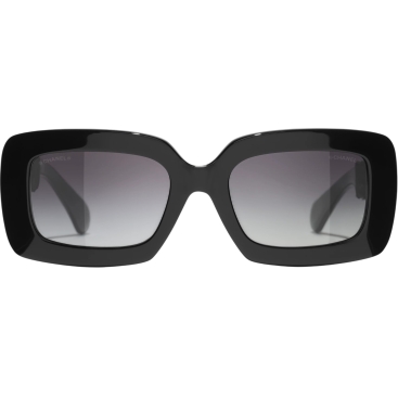Mắt kính Chanel Rectangle Sunglasses Black Frame Grey Lenses 9183