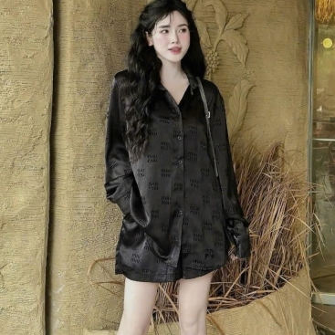 Combo bộ áo sơ mi quần ngắn lụa MiuMiu