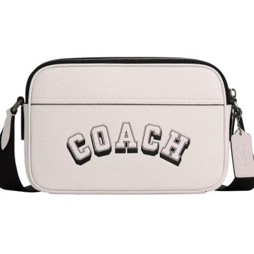 Túi đeo Coach Nam Graham Crossbody Bag Varsity Motif Chalk Black CAJ64