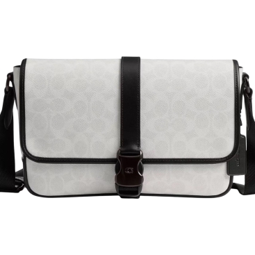 Túi đeo chéo Coach Nam League Messenger Bag In Signature Canvas White CU202