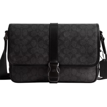 Túi đeo chéo Coach Nam League Messenger Bag In Signature Canvas Charcoal CU202