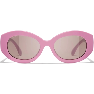 Mắt kính Chanel Oval Sunglasses Acetate Pink 5528