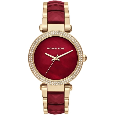 Đồng hồ đeo tay nữ Michael Kors Parker Crystallized Red Gold Tone Ladies Watch MK6427
