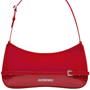 Túi kẹp nách nữ Jacquemus Le Bisou Ceinture Patent Leather Shoulder Bag Red