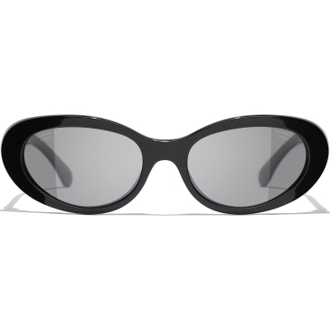 Mắt kính Chanel Oval Sunglasses Acetate Black 5515