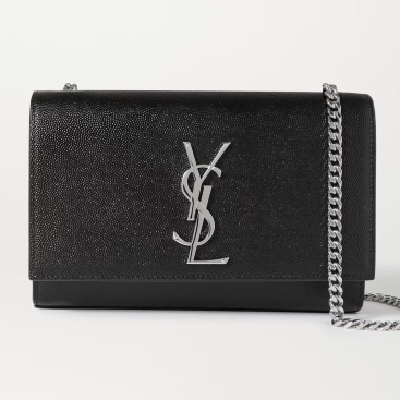Túi đeo chéo nữ YSL Saint Laurent Kate Small Textured Leather Shoulder Bag In Black