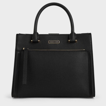 Túi xách Charles Keith Double Handle Front Zip Tote Bag