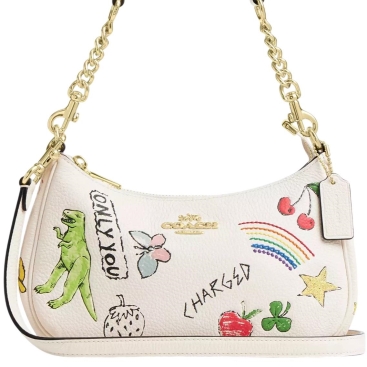 Túi xách Coach Teri Shoulder Bag Sketch Print Chalk Multi CAK17