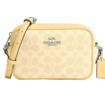 Túi đeo chéo Coach Mini Jamie Camera Bag Signature Canvas Silver Hay CY752