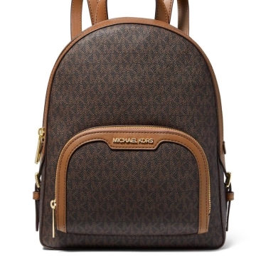 Balo nữ họa tiết hãng Michael Kors Jaycee Medium Pebbled Leather MK Signature Backpack 