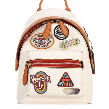 Balo nữ sticker Coach Charter Backpack 18 With Patches CA137 
