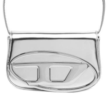 Túi xách nữ Diesel Womens 1DR Iconic Shoulder Bag in Silver Mirrored Leather màu Bạc