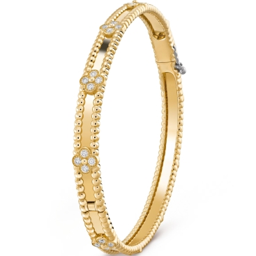 Lắc tay nữ Van Cleef & Arpels Perlée Sweet Clovers Bracelet Yellow Gold Diamond VCARPJN000