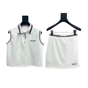 Combo bộ nữ áo sát nách váy ôm ngắn Miu Miu