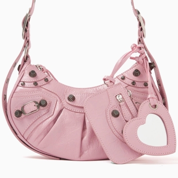Túi đeo vai Balenciaga Le Cagole XS Shoulder Bag in Baby Pink Arena Lambskin 